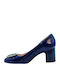 Leder Pumps Blau