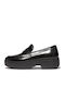 Leder Damen Mokassins in Schwarz Farbe