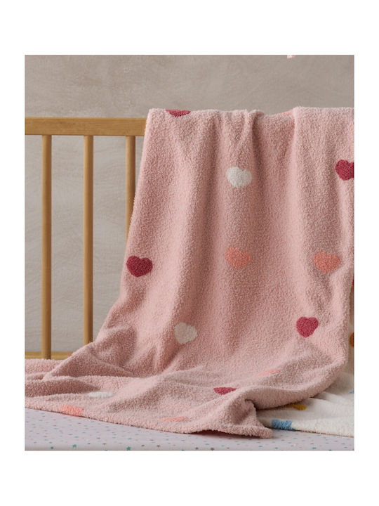 Kentia Κουβέρτα Κούνιας Astero 14 Pink Πλεκτή Ροζ Pink 100x140εκ.