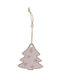 Hängendes Weihnachtsbaumschmuck Holz Rosa 8x9.5cm Baum