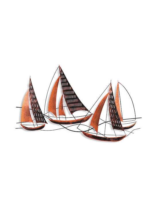 Barbaros Wall Decor 930dyu1277 125x4x74cm Black-copper Wallity Metal