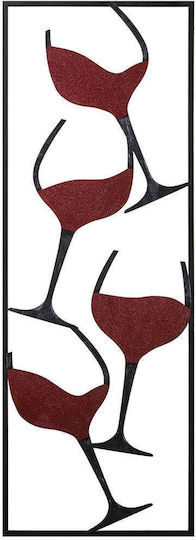 Wall Decor Wine 279enz2572 32x5x90cm Black-red Wallity Metal