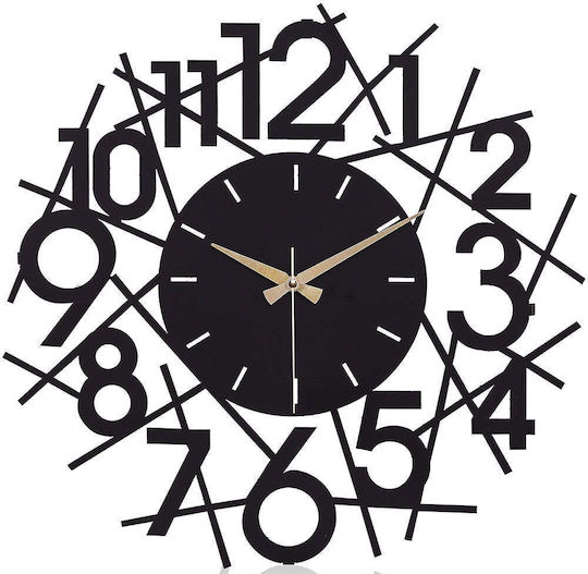 Wallity Wall Clock Metallic Black Ø41cm