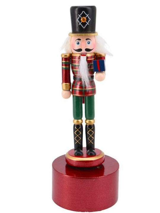 Wooden Christmas Nutcracker with Music Red