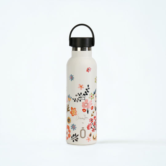 Runbott Μπουκάλι Θερμός Ανοξείδωτο BPA Free 600ml Λουλούδια