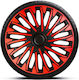 15" Rot-schwarzes Radkappenset Schwarzer Ring Soho