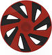 16" Vector Red & Black Wheel Cap Set