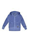 Athletic Kids Cardigan with Hood Blue