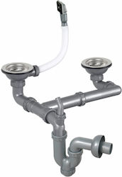 Sanitec Q90 Sn-048 Double Sink Drain System Overflow Connection Double