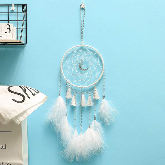 SP Souliotis Decorațiune Dreamcatcher Lucrată Manual Albă Din Țesătură 50x50cm