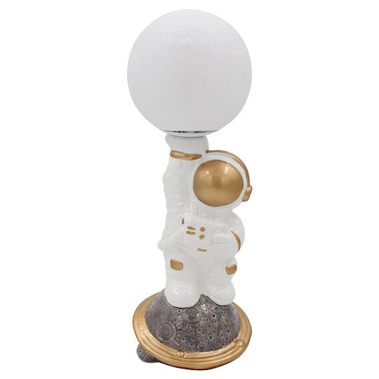 Keskor LED Kinder Dekorative Lampe Astronaut Weiß 11x11x34εκ. Astronaut Weißgold