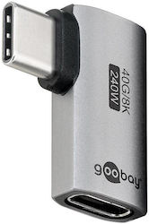 Goobay Adapter Usb-c 74441 Angled 90° Usb4 240w 40gbps 8k Grey