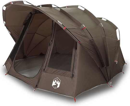 vidaXL Fishing Tent Camping Tent Igloo Brown 3 Seasons for 5 People 320x292x178cm