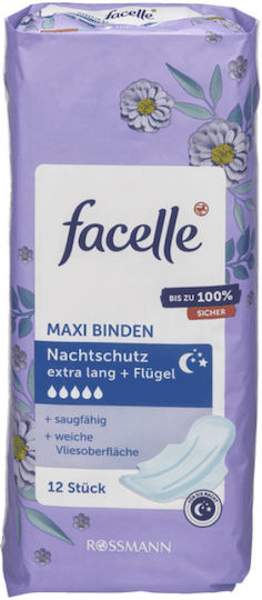 Facelle Hygienepads mit Flügeln Nacht 12Stück