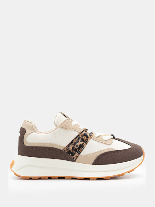 Ideal Shoes Damen Sneakers Coffee