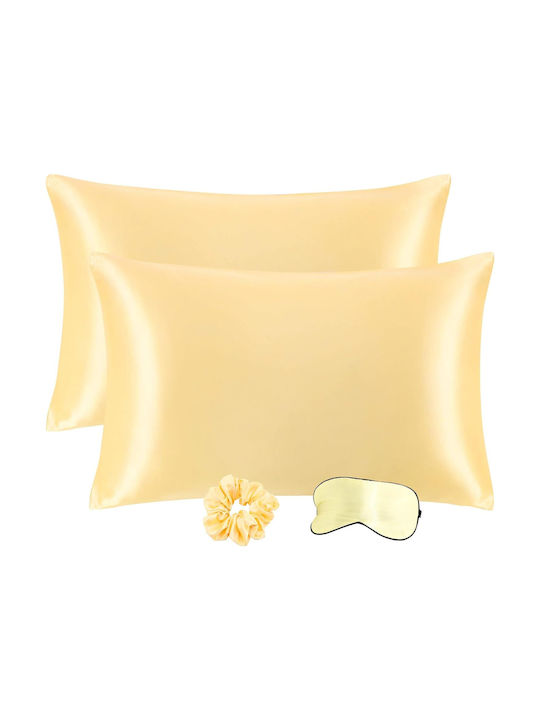 PiccoCasa Pillowcase Set Yellow 51x91cm.