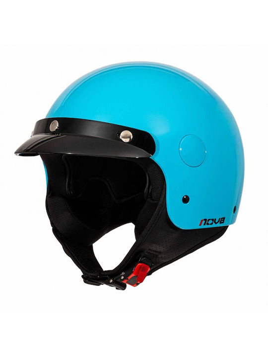 NOVA OF229P albastru lucios Cască Moto Jet ECE ...