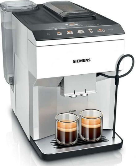 Siemens Classic Eq.500 Αυτόματη Μηχανή Espresso 1500W Πίεσης 15bar με Μύλο Άλεσης Λευκή TP515R02