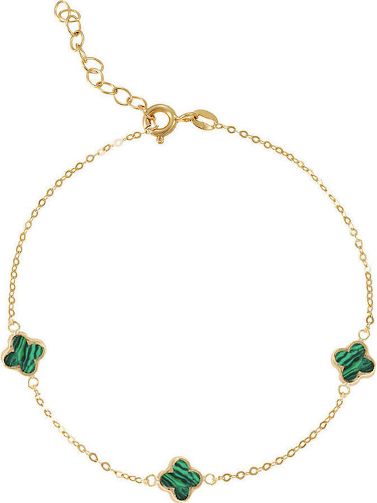 Flower Blossom Women's Bracelet with design Flower made of Gold 14K