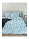 Palamaiki Duvet Cover Set Queen with 2 Pillowcases 240x250 Es104 Blue