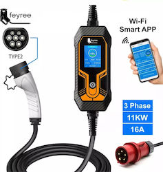Feyree Lion King EV-K8 Portable Three-Phase 11kW Charging Station with Built-in Cable Type 2
