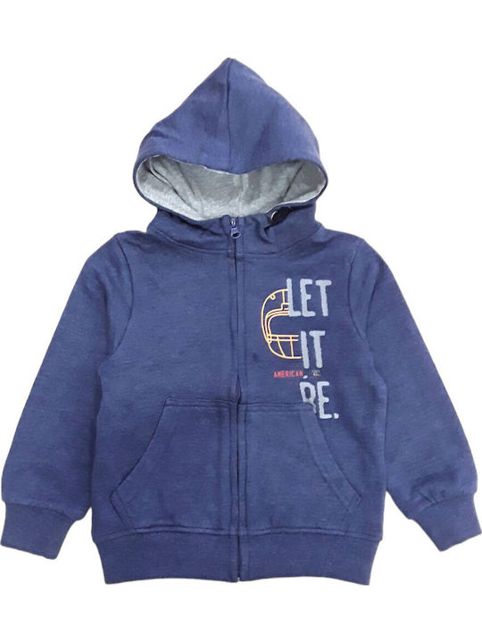 Cardigan pentru copii cu Glugă Albastru Let It Be