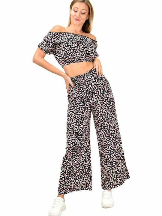 Women's Crop Top Cotton Sleeveless Black