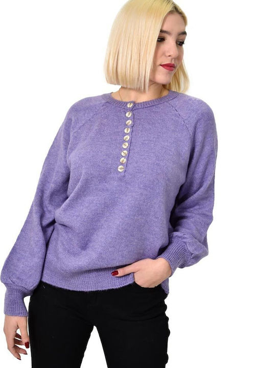 Potre Damen Langarm Pullover Lila