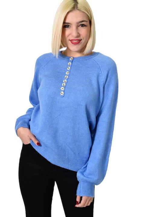 Potre Damen Langarm Pullover Blue