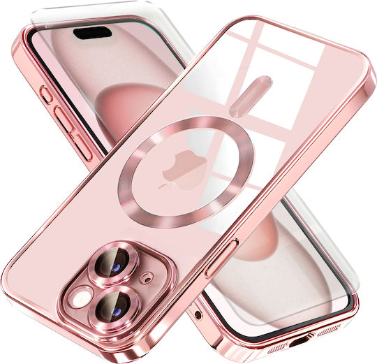 Калъф Electro Magsafe за iPhone 13 Pro Max Златен + Стъклен Протектор за Екран