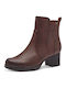 Women's Ankle Boots with Medium Heel Tabac Brown