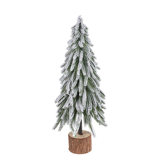 Christmas Decorative Snowy Wood Tree 50cm Green Tabletop