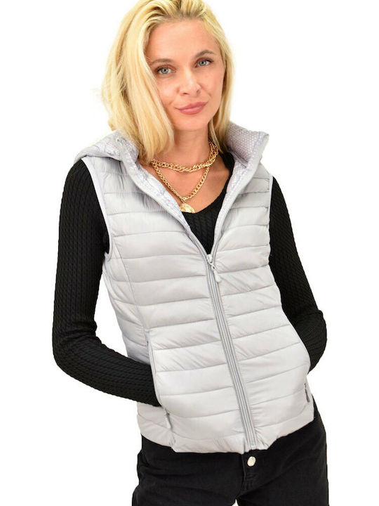 Women's Hooded Vest Gray 12900