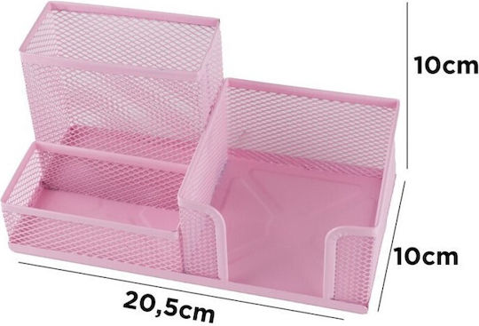 Metalic Organizator de birou în Culoare Roz 1buc 10x21x10cm