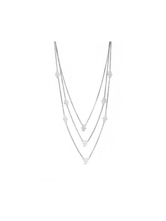 Senza Necklace Triple from Steel