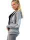 Women's Sweatshirt Jacket Hooded Gray