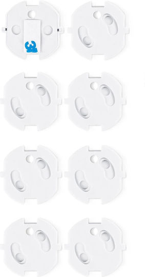 Ricokids Socket Protective Cover Simple Placement made of Plastic in White Color 3.8x3.8x3.8εκ. 10pcs