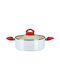 Capac oală ceramică Hausberg Hb-h714ab mânere din silicon 4 L 24x10.2 cm alb