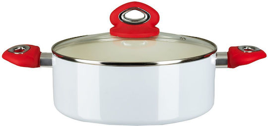 Ceramic Pot Lid Hausberg Hb-h714ab Silicone Handles 4 L 24x10.2 Cm White