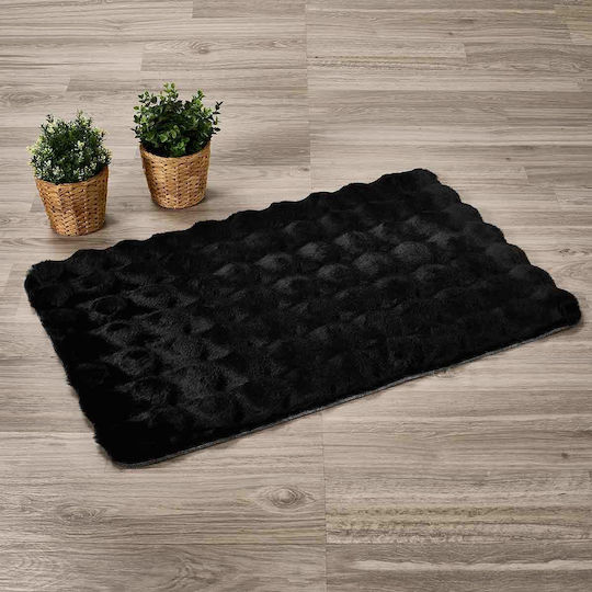 Whitegg Pat35-1 Wohnzimmer Teppiche Pelzige Schwarz 60x150cm