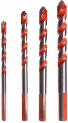 Drill Bit Σετ 4 Τρυπάνια Τιτανίου με Τρίπλευρο Στέλεχος για Γυαλί, Πλακίδια, Δομικά Υλικά, Μέταλλο και Ξύλο