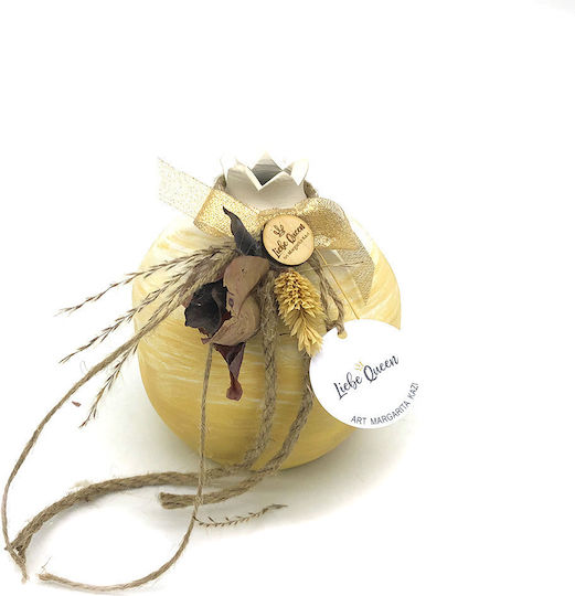 LiebeQueen Tischplatte Glücksbringer Granatapfel Gelb Keramik 9.5x12cm 1Stück