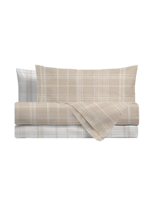 Amo La Casa Sheet Sets Queen with Elastic 170x200cm. Avon Beige 4pcs