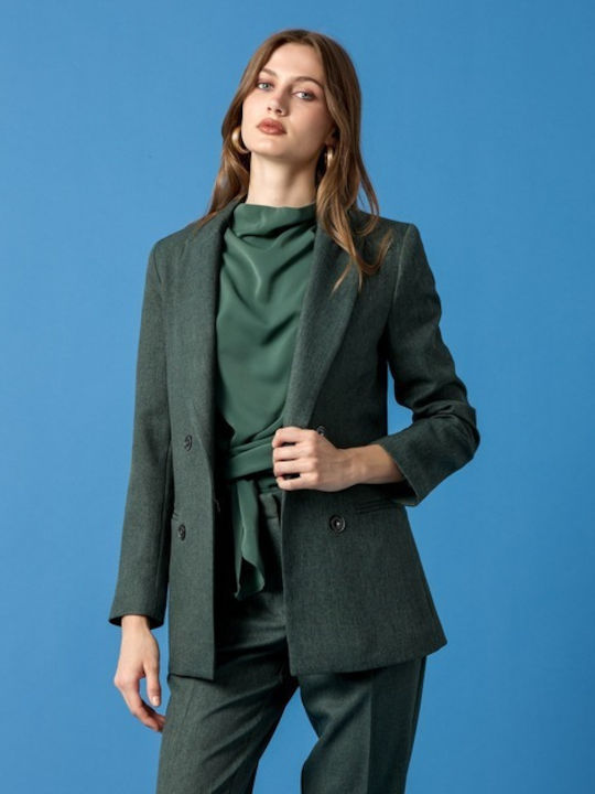 Passager Women's Waisted Blazer Green