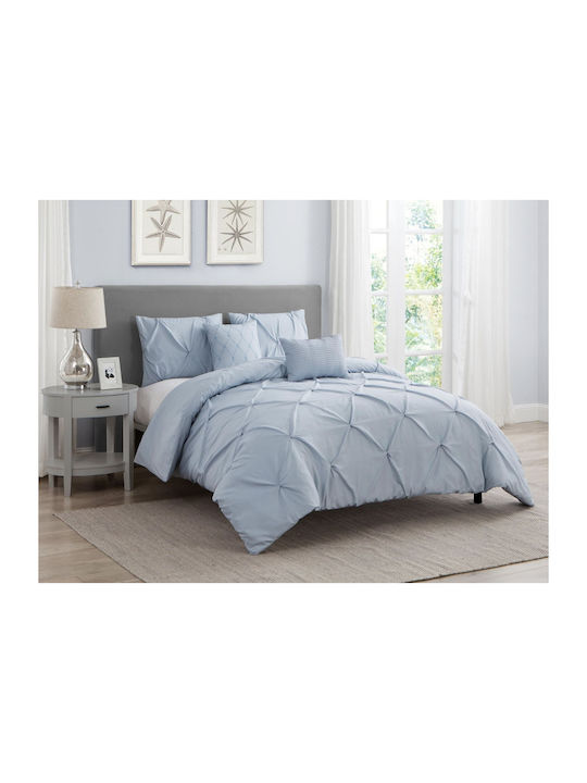 Olia Home Σετ Πάπλωμα Υπέρδιπλο 245x270εκ. Σιέλ 5τμχ