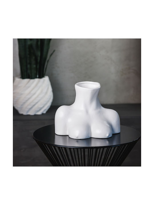 Koart Decorative Vase Alexandra White 16.5x8x21cm
