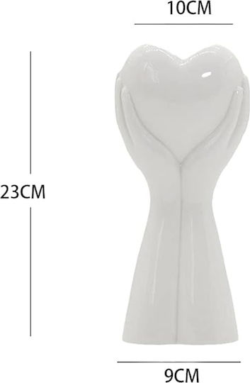 Koart Διακοσμητικό Βάζο Κεραμικό Love Λευκό 10.5xΥ23cm