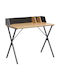 Desk Fl2352 Wooden Black with Metal Legs 90x50x85cm