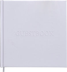 White Guestbook with Embossed Letters