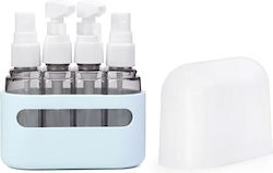 Beauty Travel Plastic Blue Travel Bottles 4 Pieces With Case